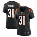 Women's Cincinnati Bengals Ickey Woods Black Retired Player Game Jersey