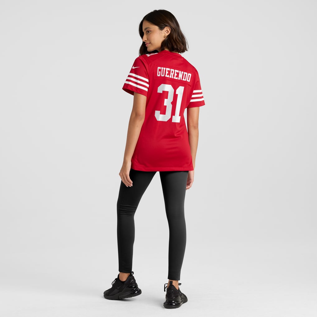 Women's San Francisco 49ers Isaac Guerendo Scarlet Team Game Jersey