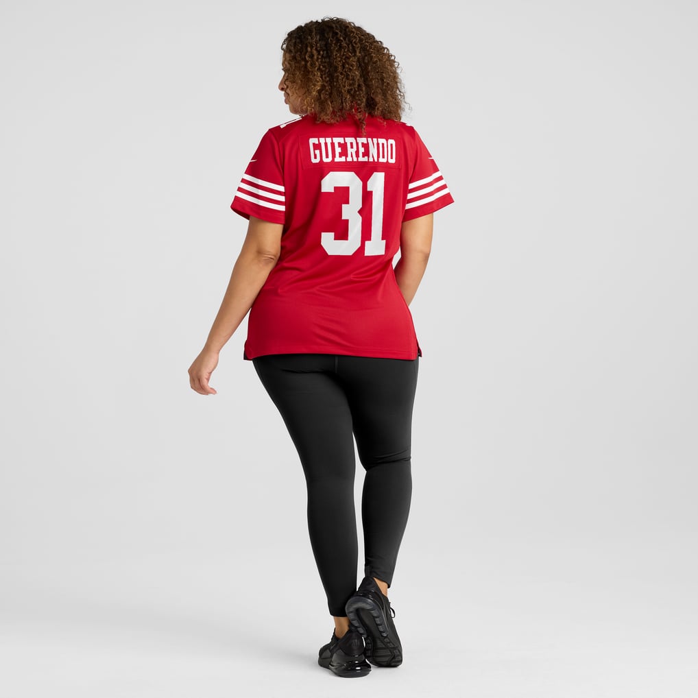 Women's San Francisco 49ers Isaac Guerendo Scarlet Team Game Jersey