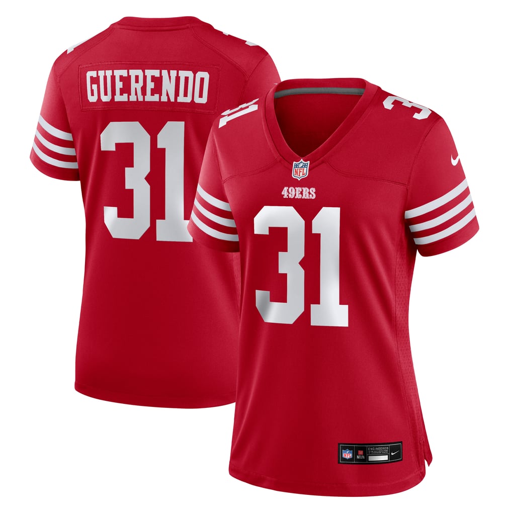 Women's San Francisco 49ers Isaac Guerendo Scarlet Team Game Jersey