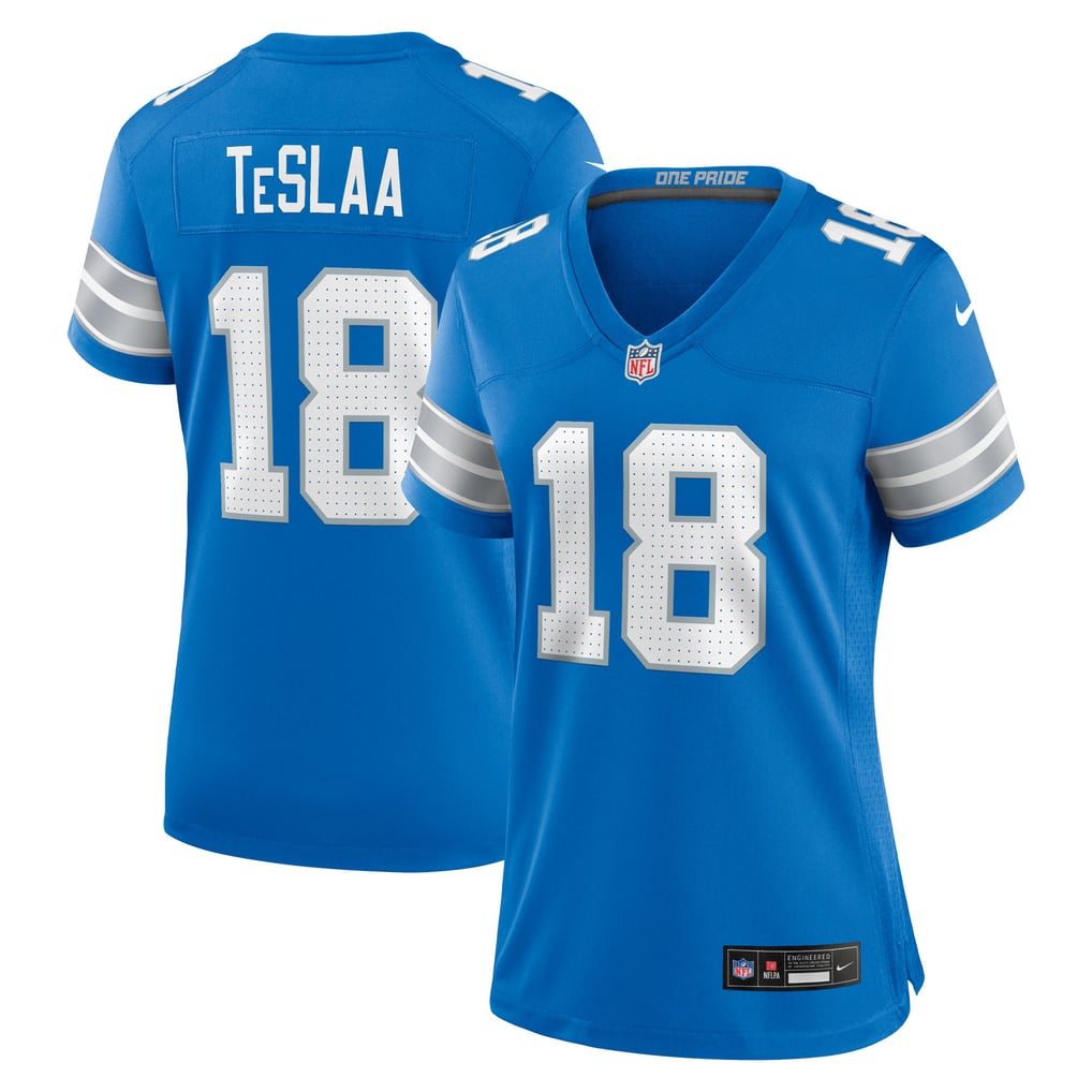Women's Detroit Lions Isaac TeSlaa Blue Game Player Jersey