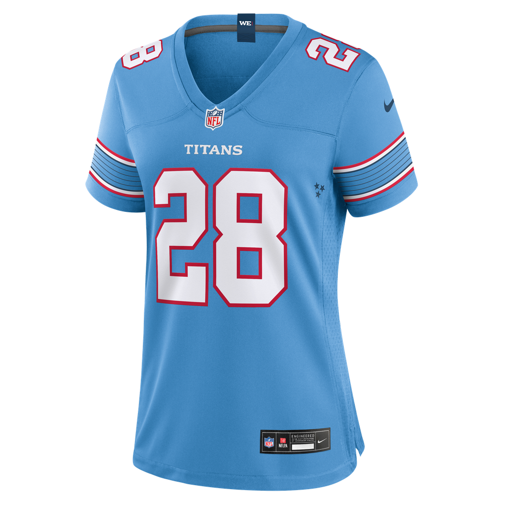 Women's Tennessee Titans Isaiah Oliver Light Blue Team Game Jersey