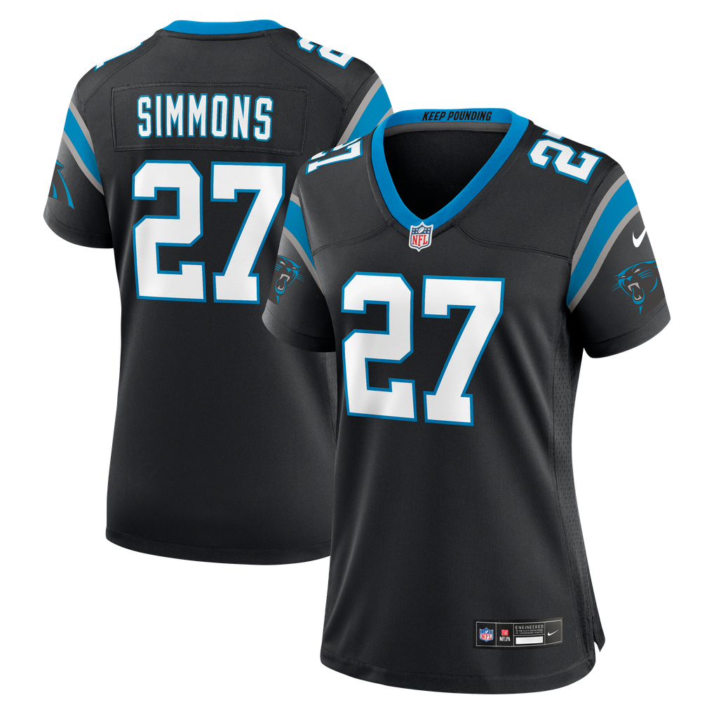 Women's Carolina Panthers Isaiah Simmons Black Team Game Jersey