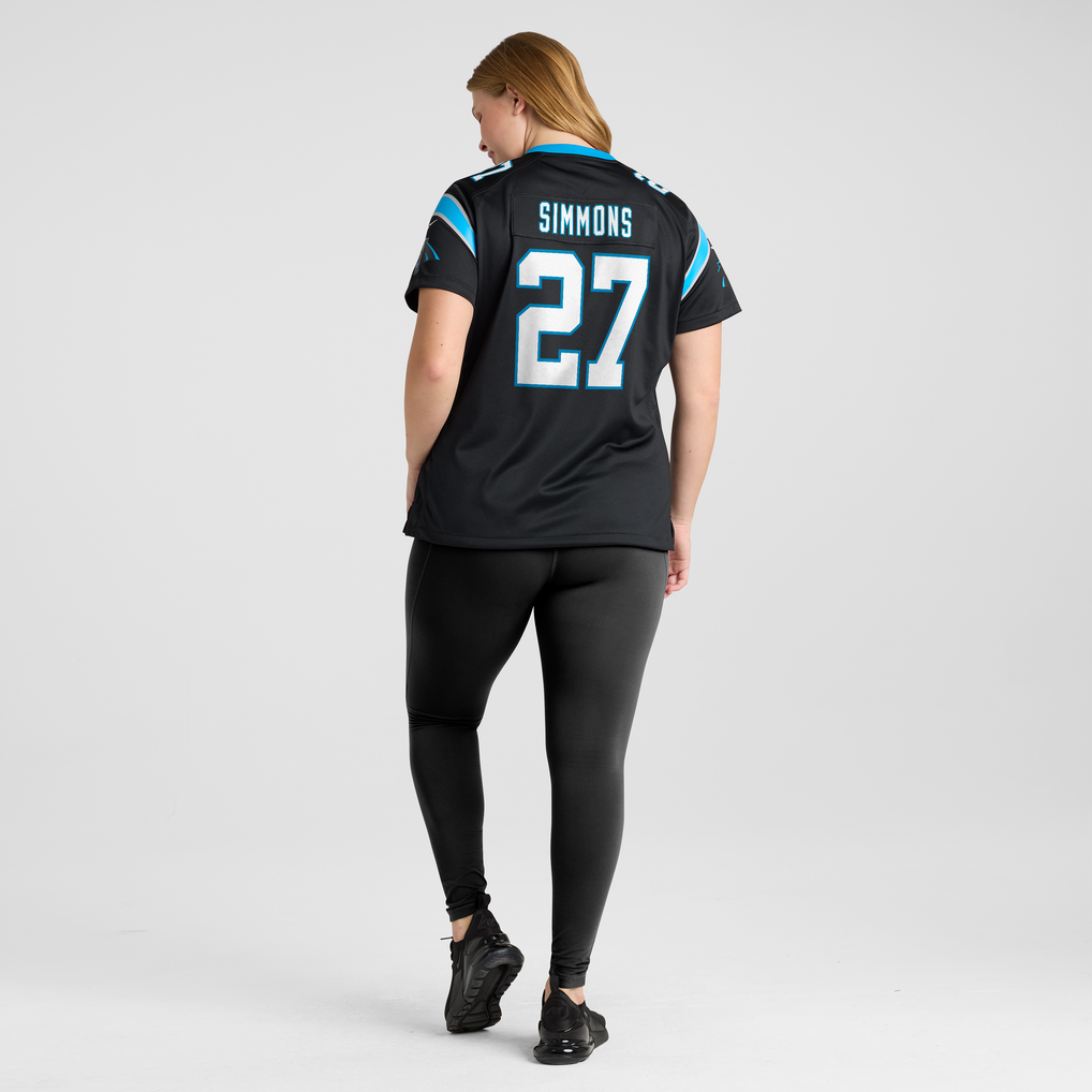 Women's Carolina Panthers Isaiah Simmons Black Team Game Jersey