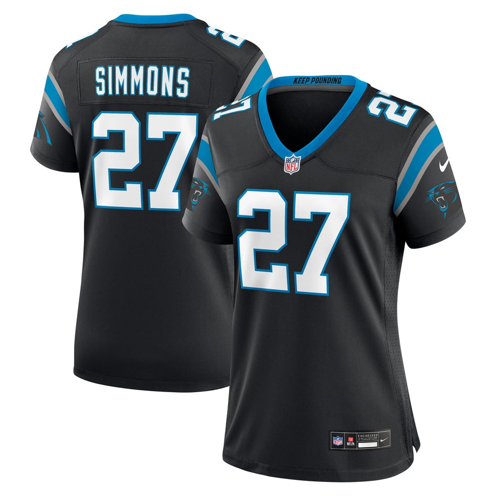 Women's Carolina Panthers Isaiah Simmons Black Team Game Jersey