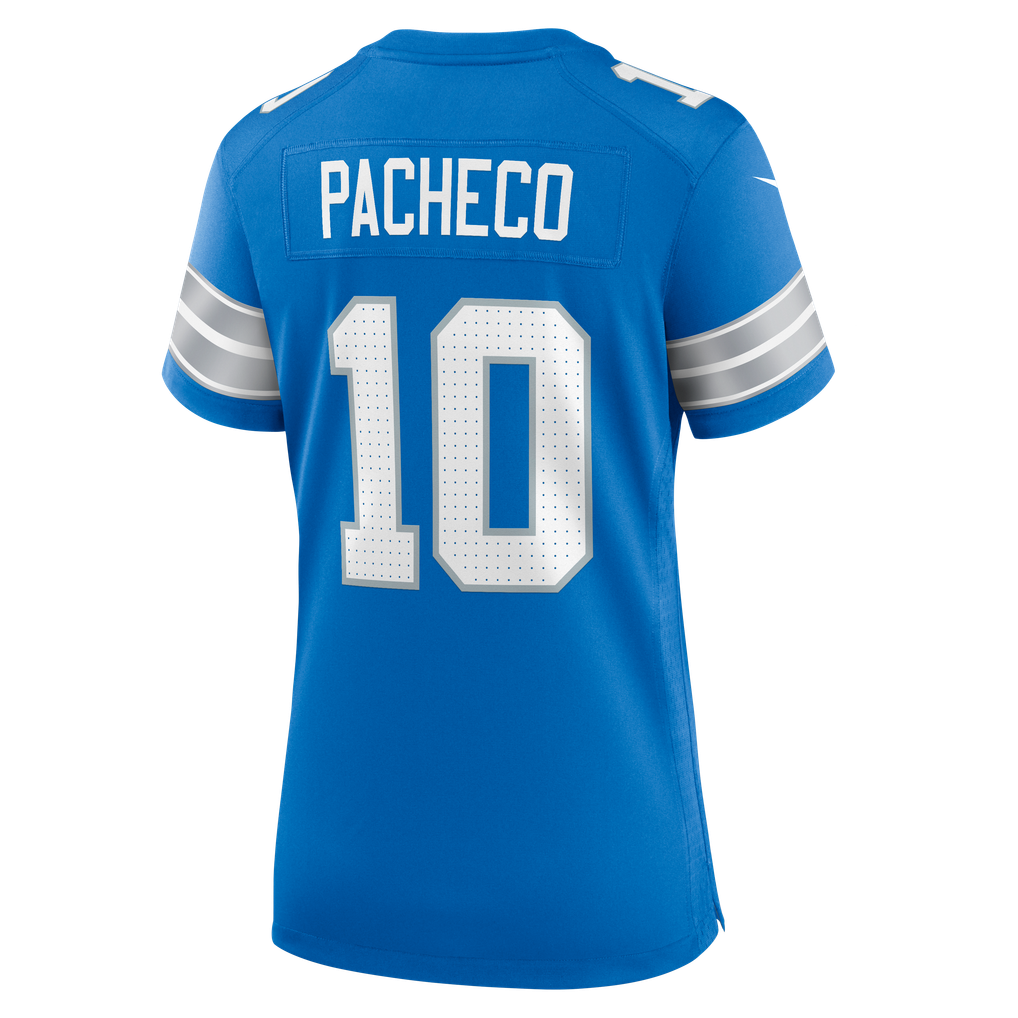 Women's Detroit Lions Isiah Pacheco Blue Team Game Jersey