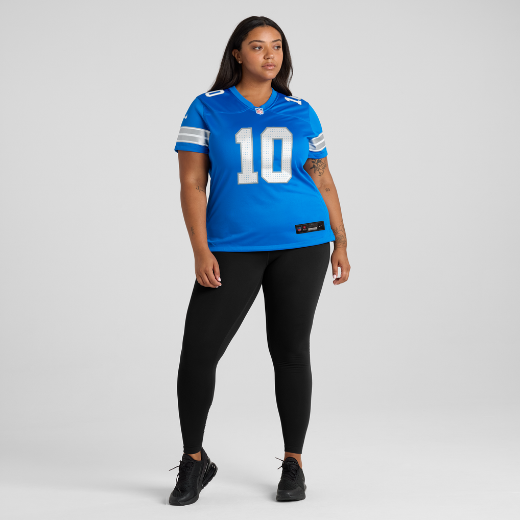 Women's Detroit Lions Isiah Pacheco Blue Team Game Jersey