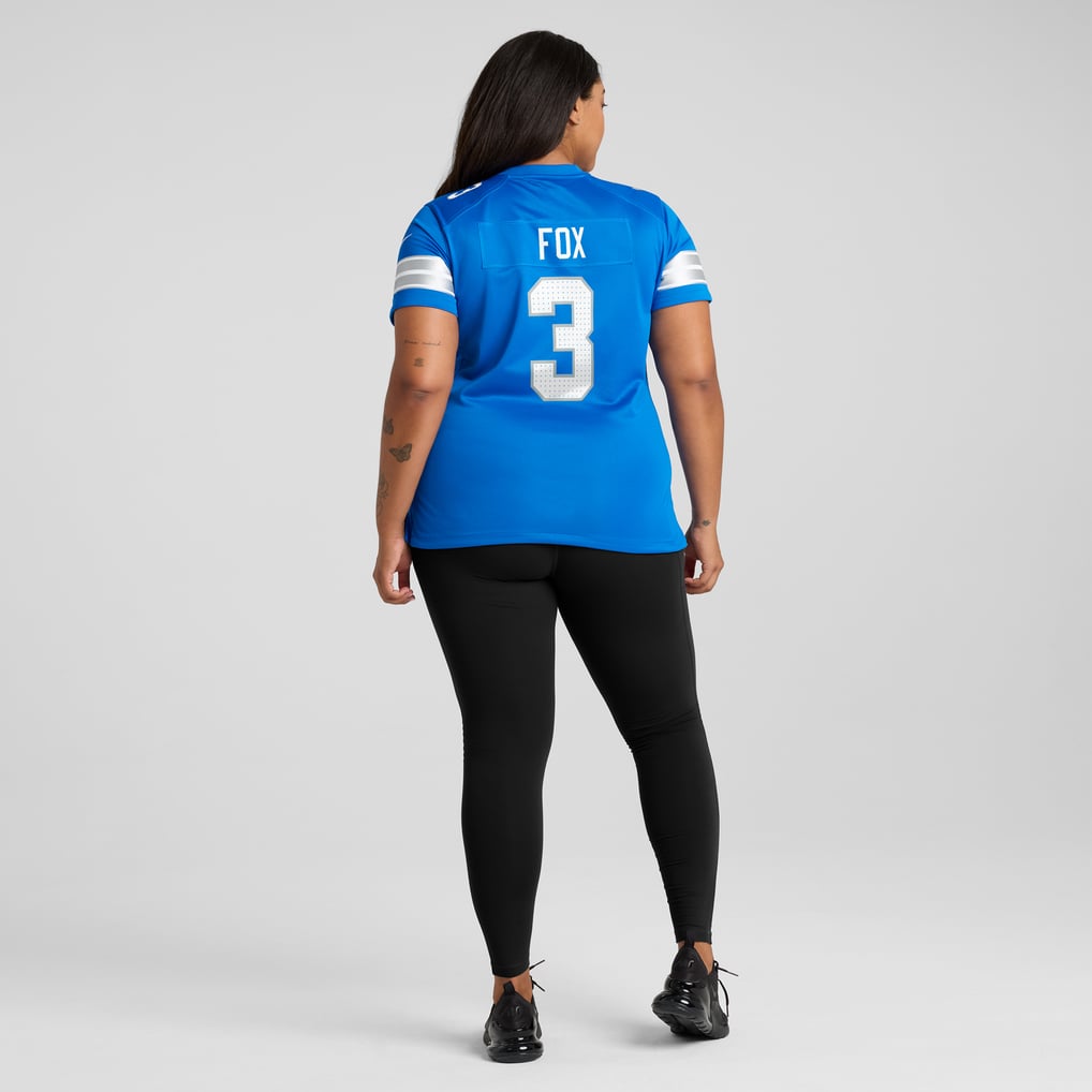 Women's Detroit Lions Jack Fox Blue Team Game Jersey