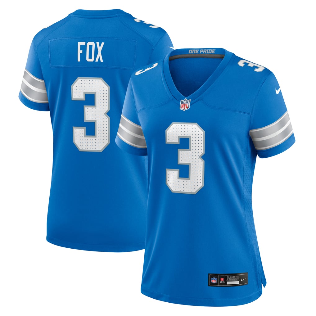 Women's Detroit Lions Jack Fox Blue Team Game Jersey