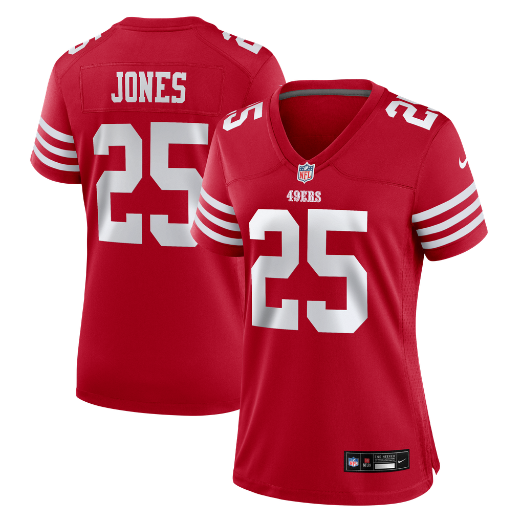 Women's San Francisco 49ers Jack Jones Scarlet Team Game Jersey