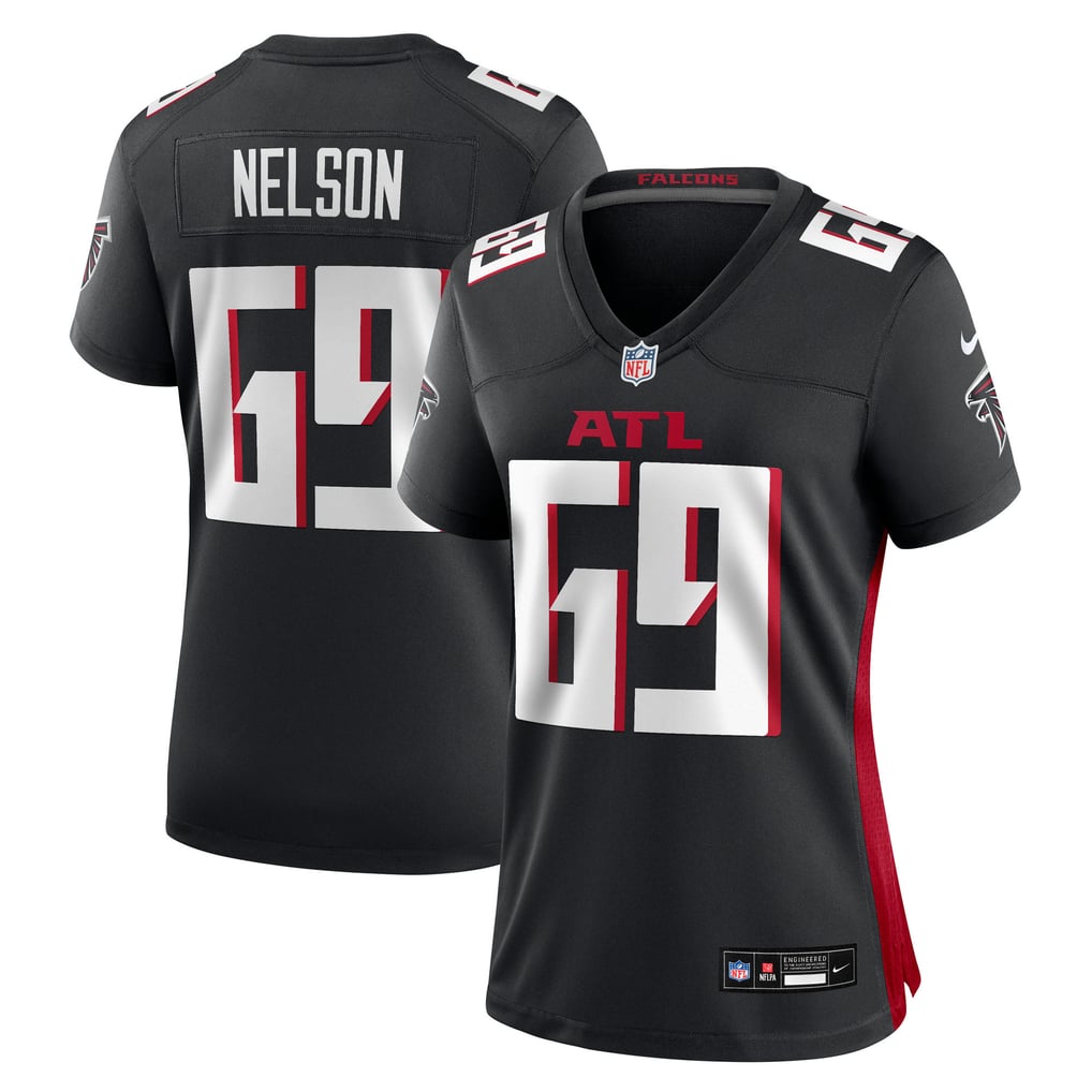 Women's Atlanta Falcons Jack Nelson Black Team Game Jersey