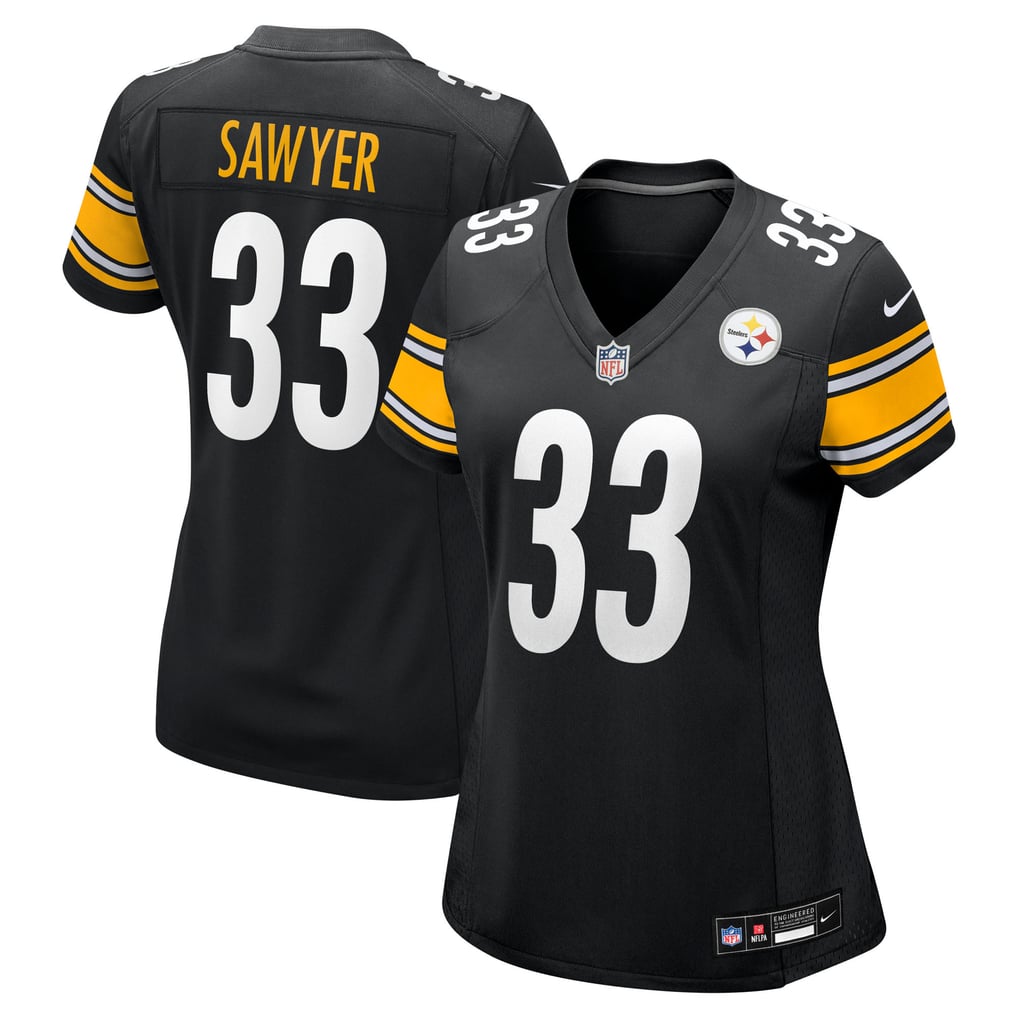 Women's Pittsburgh Steelers Jack Sawyer Black Team Game Jersey