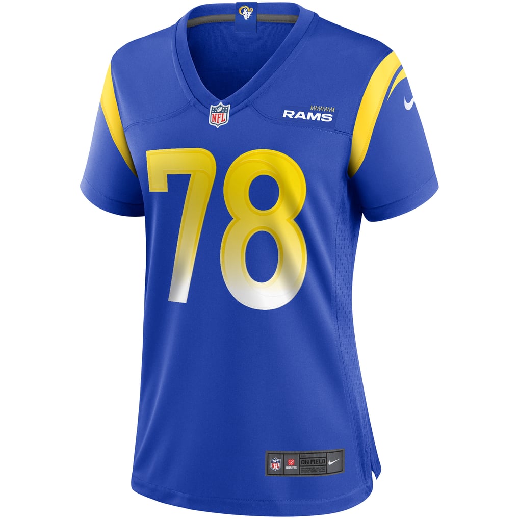 Women's Los Angeles Rams Jackie Slater Royal Game Retired Player Jersey