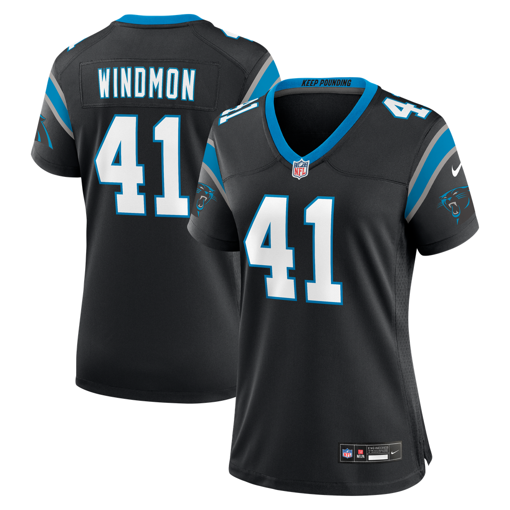 Women's Carolina Panthers Jacoby Windmon Black Team Game Jersey