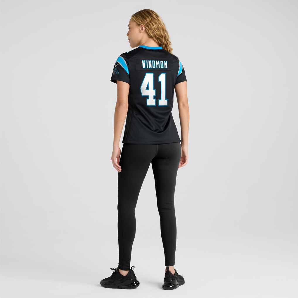 Women's Carolina Panthers Jacoby Windmon Black Team Game Jersey