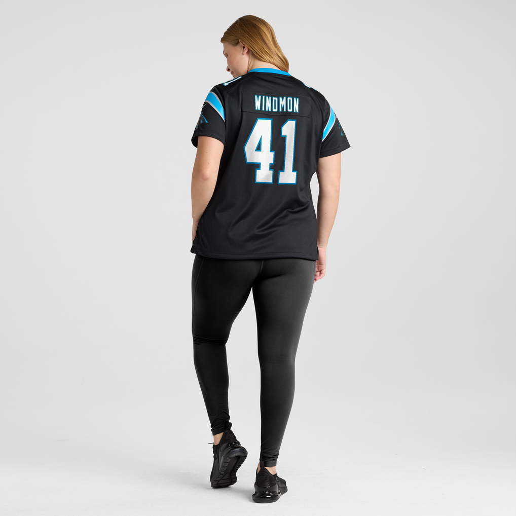 Women's Carolina Panthers Jacoby Windmon Black Team Game Jersey