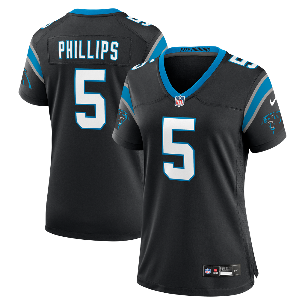 Women's Carolina Panthers Jaelan Phillips Black Team Game Jersey