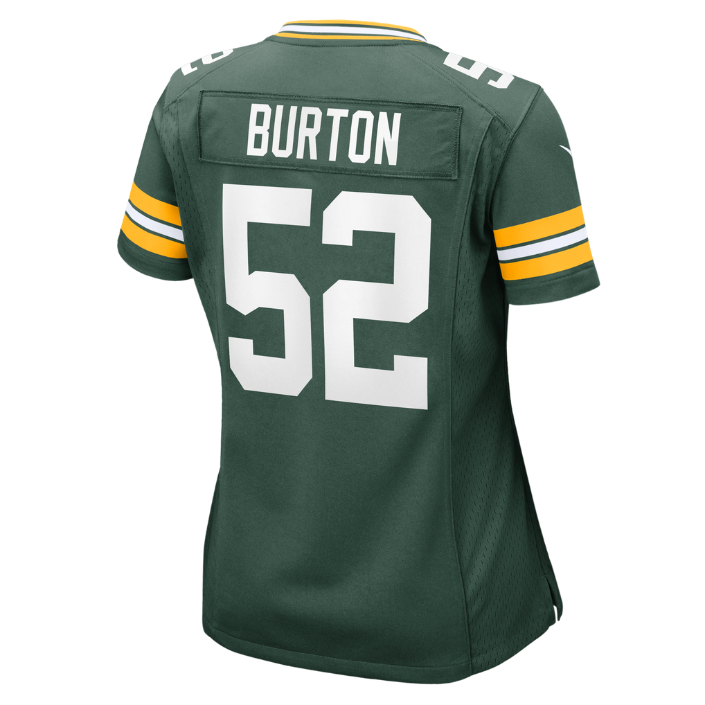 Women's Green Bay Packers Jager Burton Green Team Game Jersey