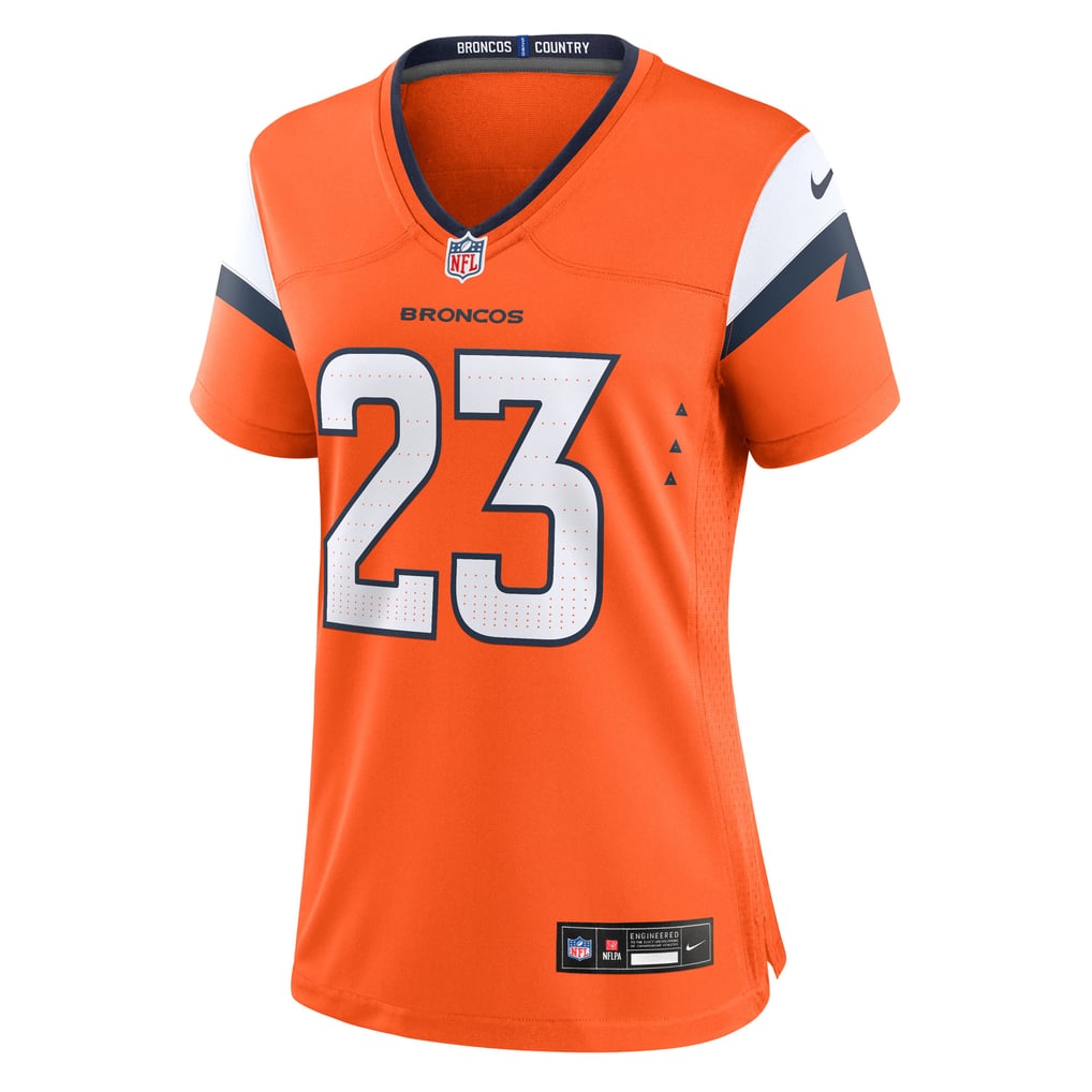 Women's Denver Broncos Jahdae Barron Orange Team Game Jersey