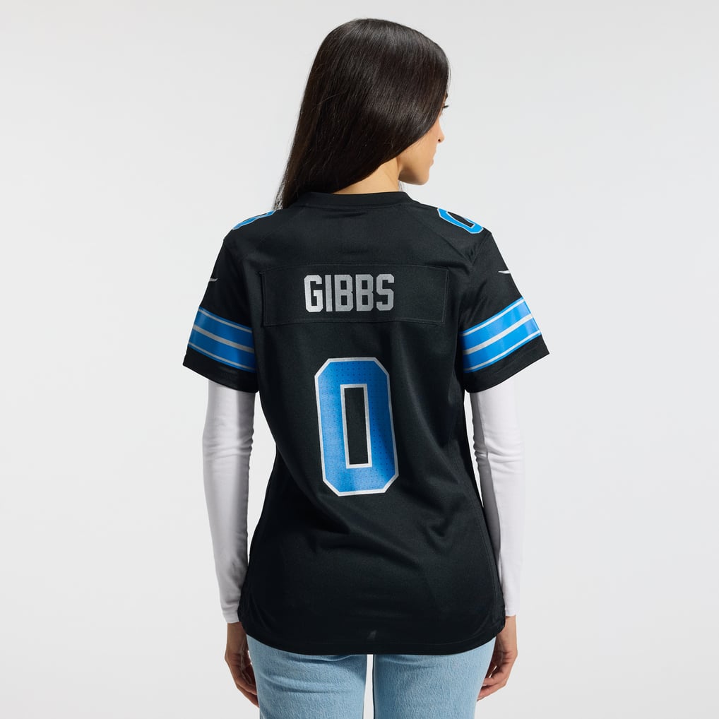 Women's Detroit Lions Jahmyr Gibbs Black 2nd Alternate Game Player Jersey