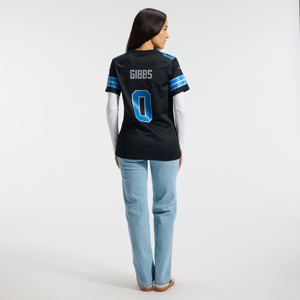 Women's Detroit Lions Jahmyr Gibbs Black 2nd Alternate Game Player Jersey