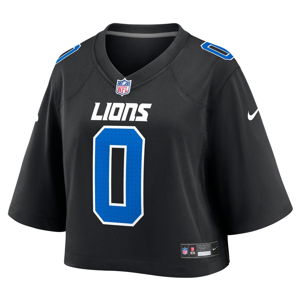 Women's Detroit Lions Jahmyr Gibbs Black Cropped Fashion Game Jersey