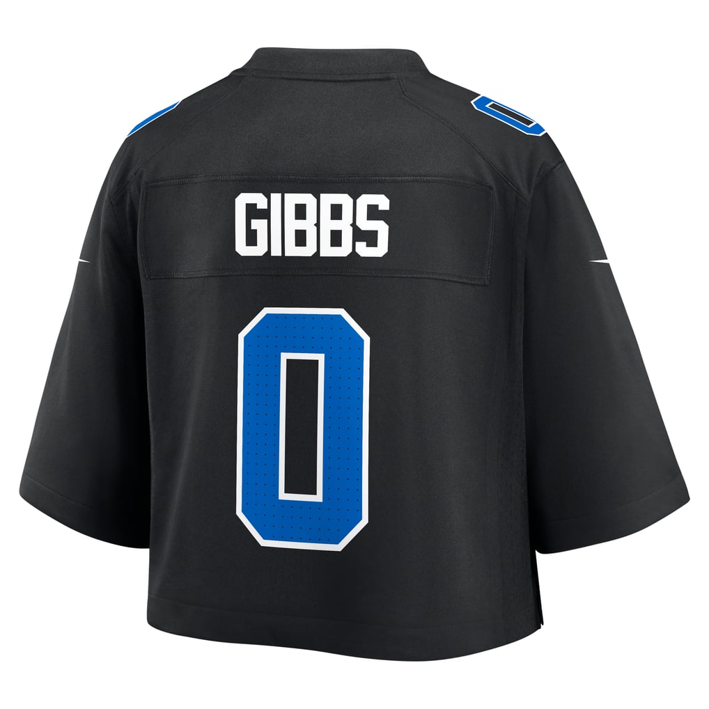 Women's Detroit Lions Jahmyr Gibbs Black Cropped Fashion Game Jersey