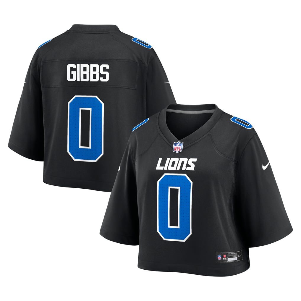 Women's Detroit Lions Jahmyr Gibbs Black Cropped Fashion Game Jersey