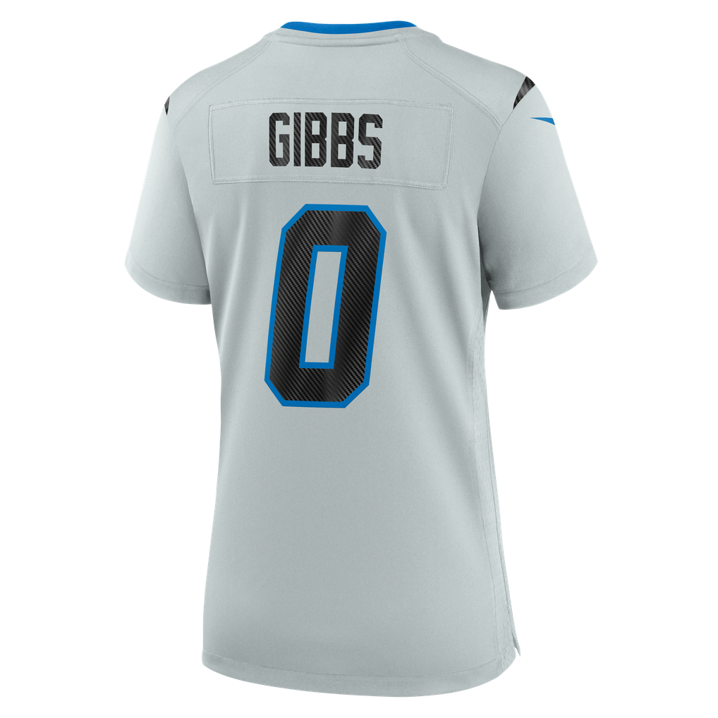 Women's Detroit Lions Jahmyr Gibbs Silver 2026 Rivalries Collection Game Jersey