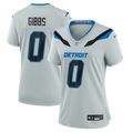 Women's Detroit Lions Jahmyr Gibbs Silver 2026 Rivalries Collection Game Jersey