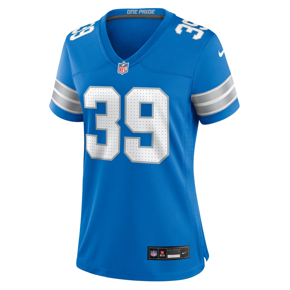 Women's Detroit Lions Jake Bates Blue Team Game Jersey