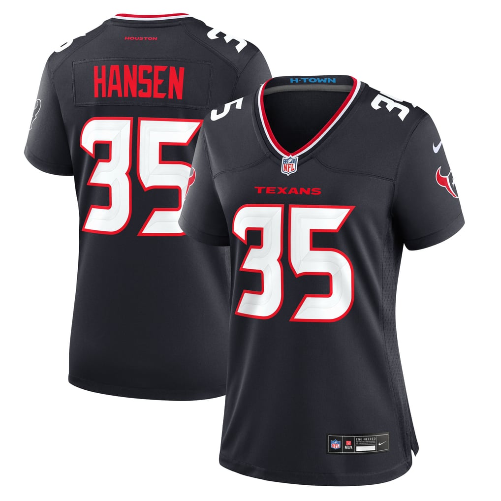 Women's Houston Texans Jake Hansen Navy Team Game Jersey