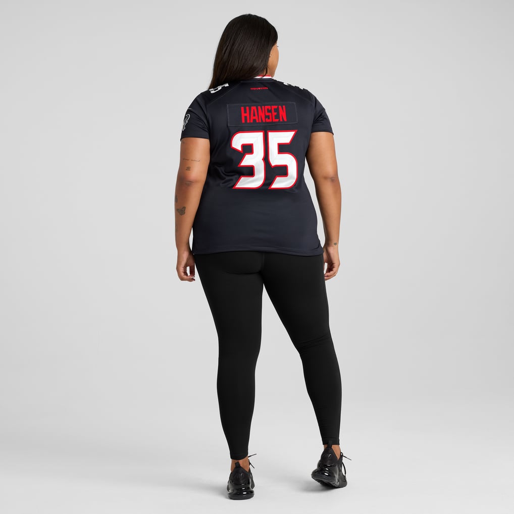 Women's Houston Texans Jake Hansen Navy Team Game Jersey