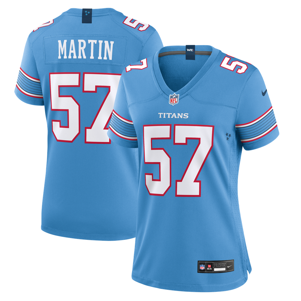 Women's Tennessee Titans Jake Martin Light Blue Team Game Jersey