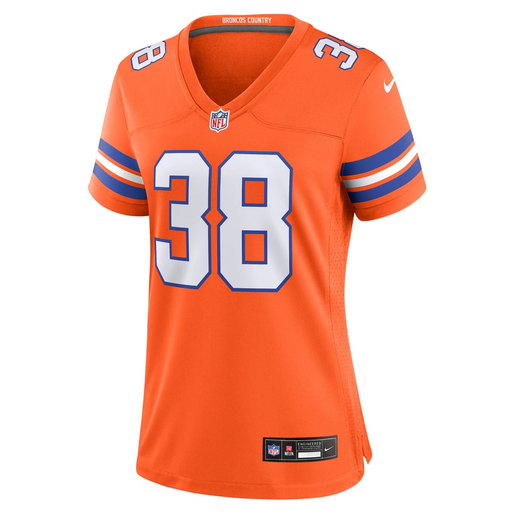 Women's Denver Broncos Jaleel McLaughlin Orange Mile High Collection 1977 Throwback Player Game Jersey