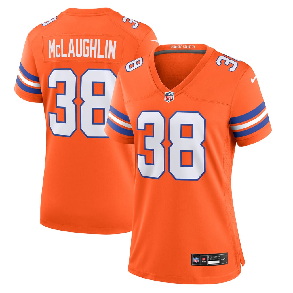 Women's Denver Broncos Jaleel McLaughlin Orange Mile High Collection 1977 Throwback Player Game Jersey