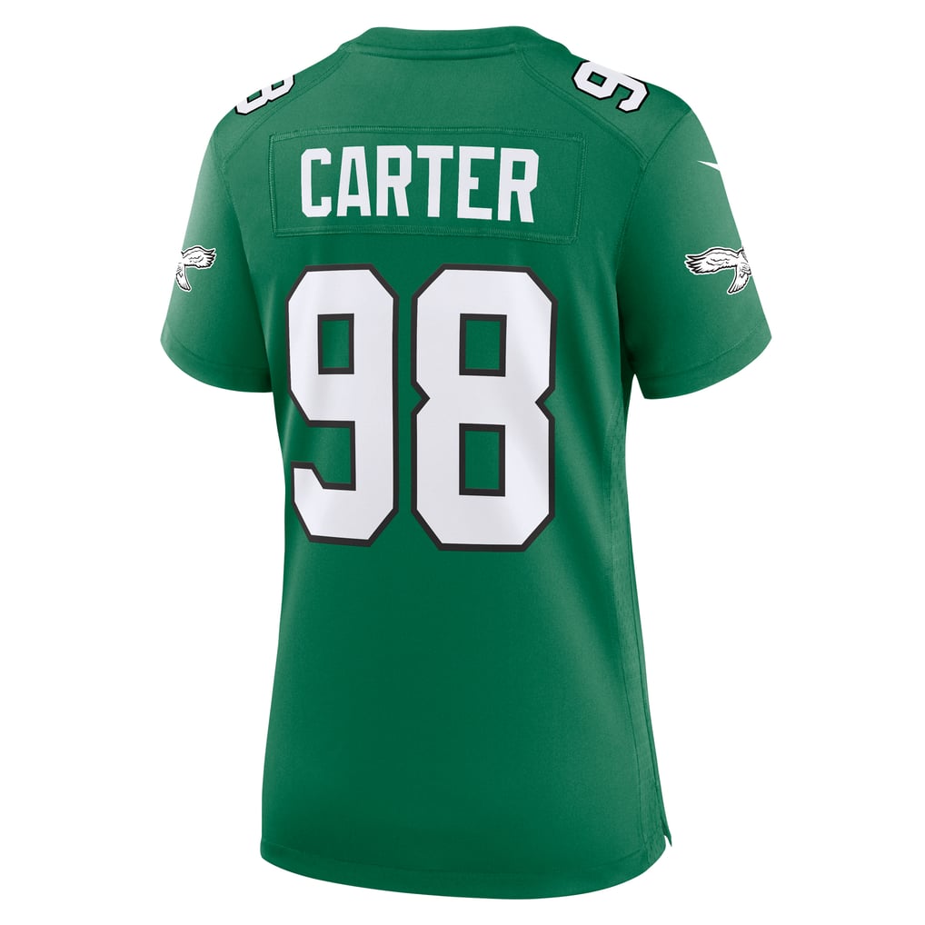 Women's Philadelphia Eagles Jalen Carter Kelly Green Alternate Game Jersey