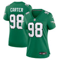 Women's Philadelphia Eagles Jalen Carter Kelly Green Alternate Game Jersey