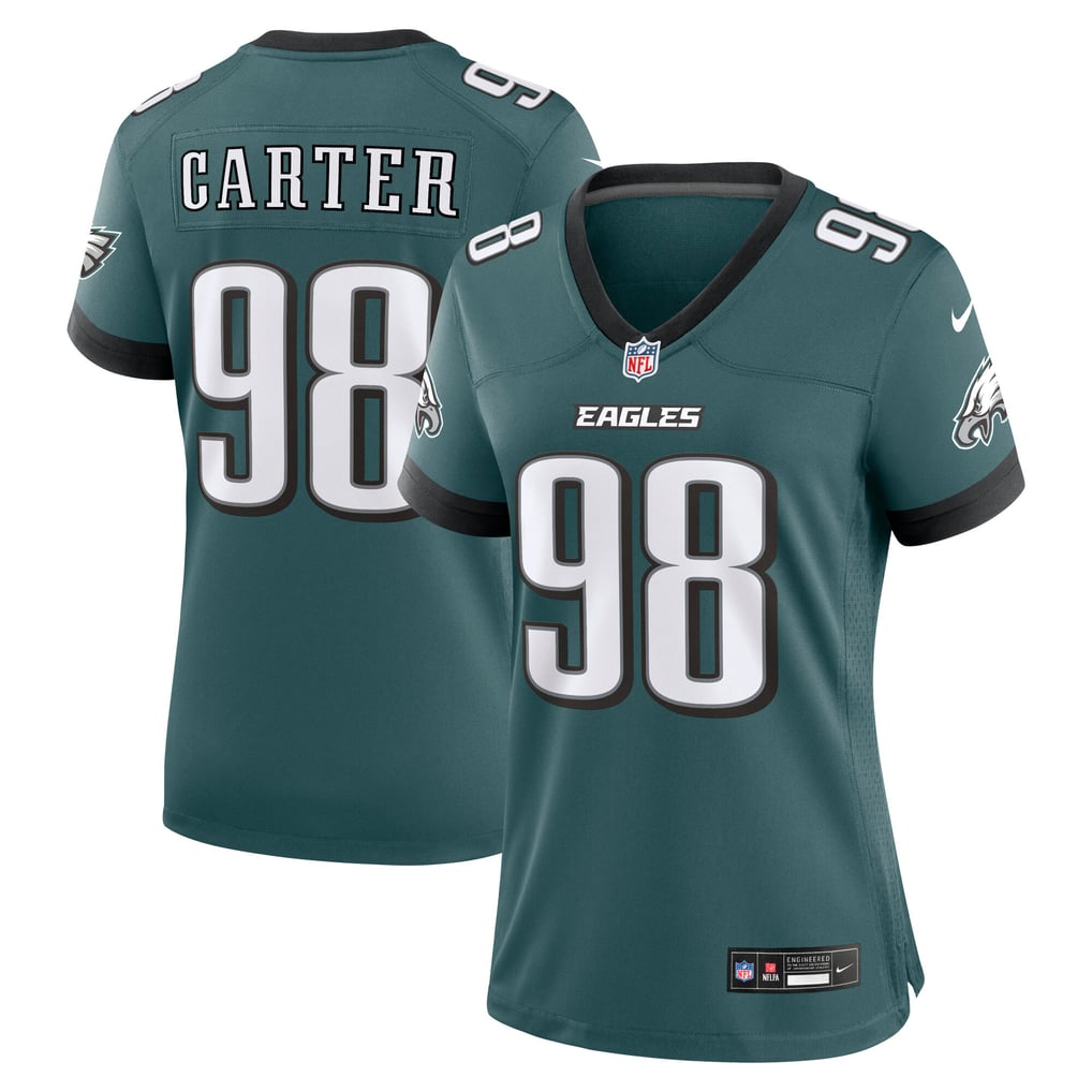 Women's Philadelphia Eagles Jalen Carter Midnight Green Team Game Jersey