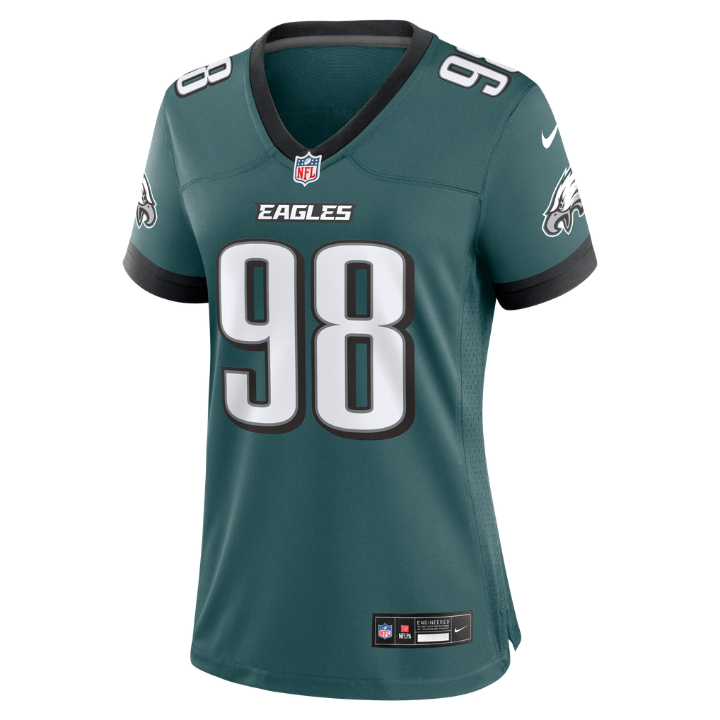Women's Philadelphia Eagles Jalen Carter Midnight Green Team Game Jersey