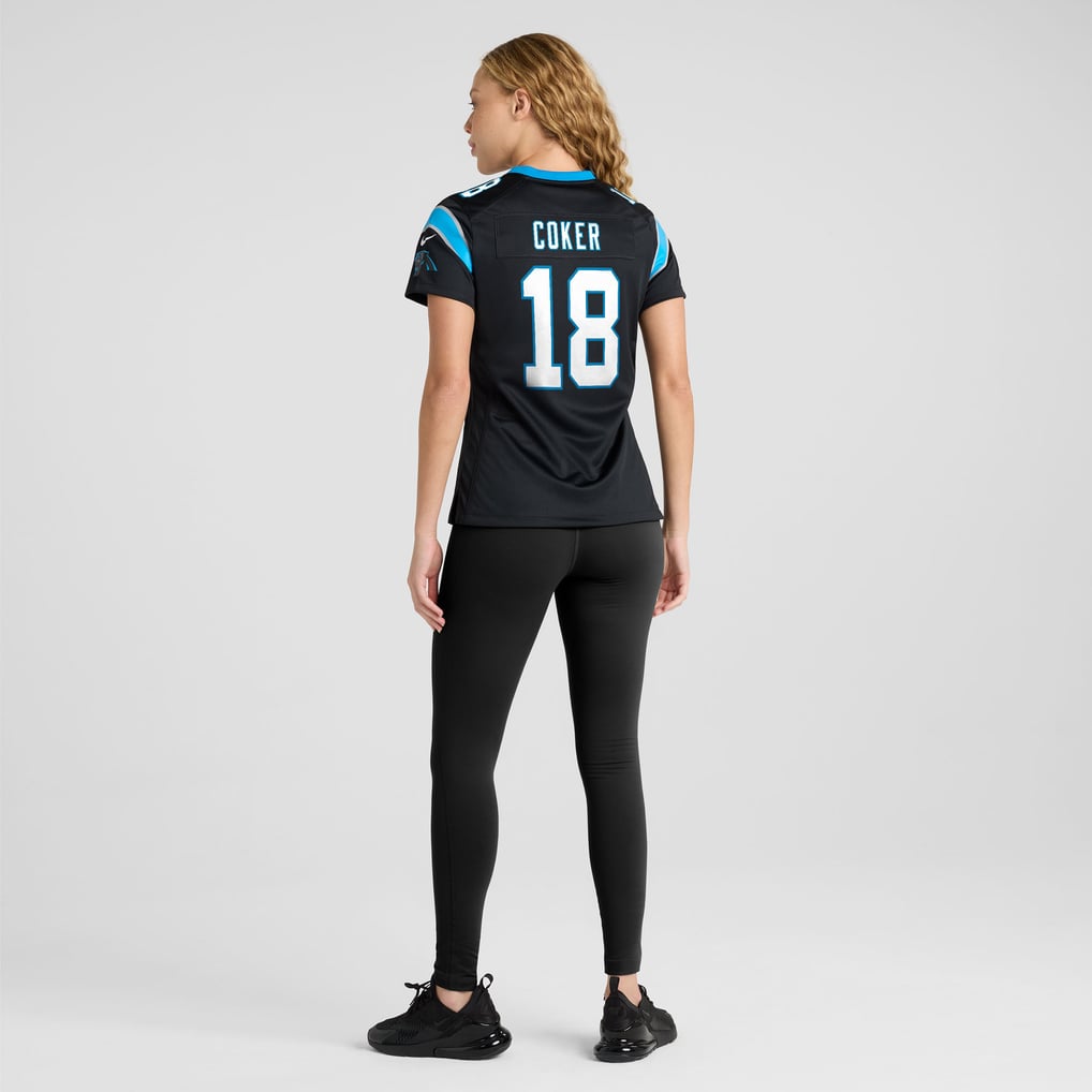 Women's Carolina Panthers Jalen Coker Black Team Game Jersey