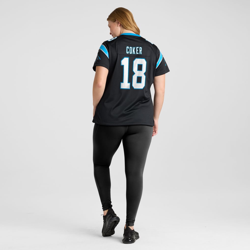 Women's Carolina Panthers Jalen Coker Black Team Game Jersey
