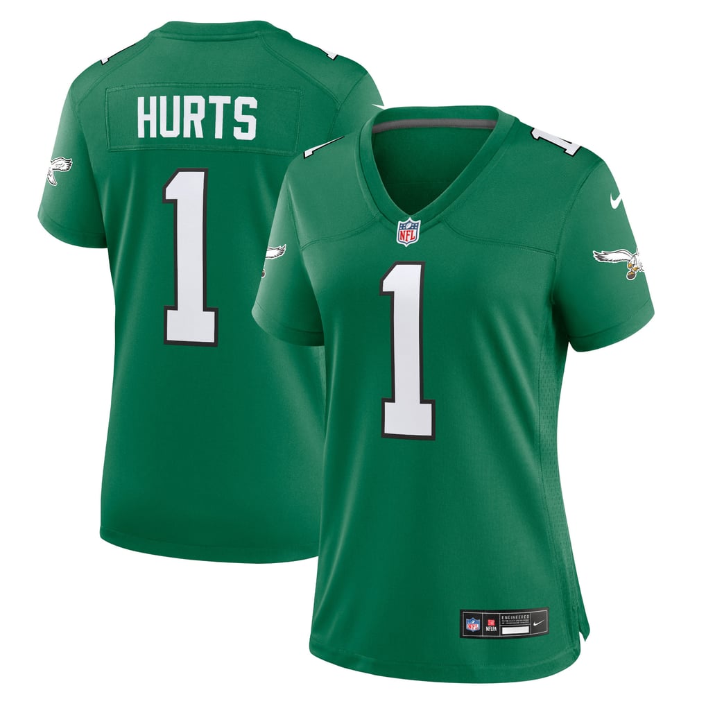 Women's Philadelphia Eagles Jalen Hurts Kelly Green Game Player Jersey