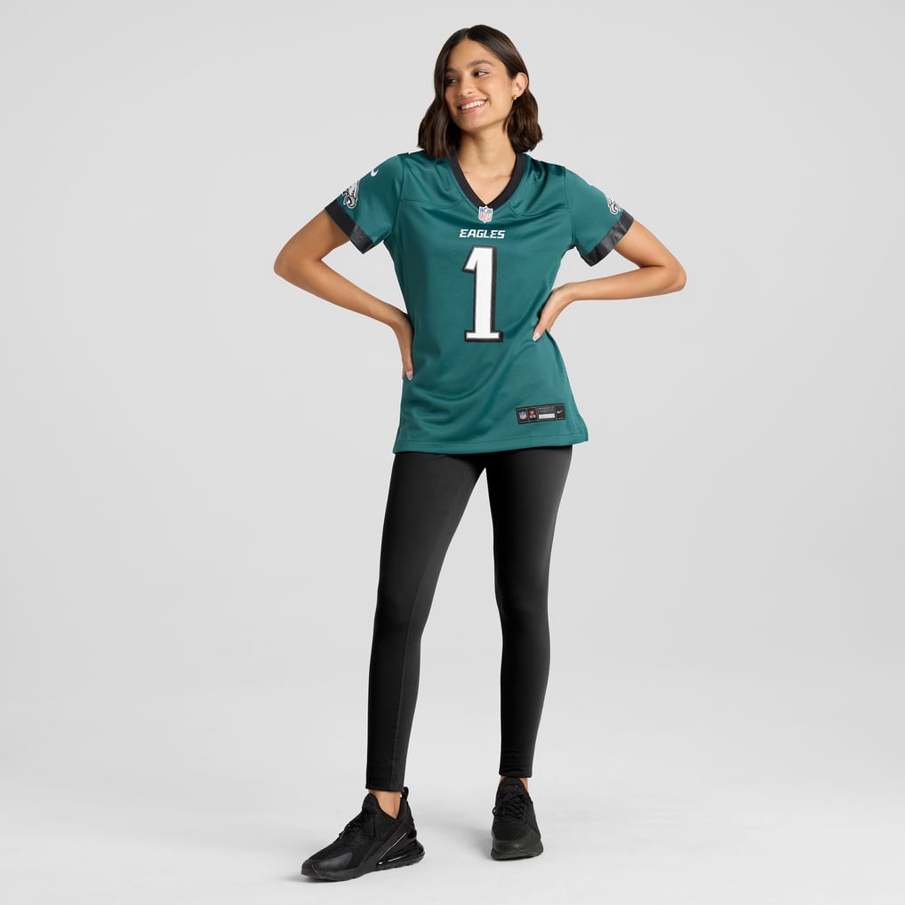 Women's Philadelphia Eagles Jalen Hurts Midnight Green Team Game Jersey