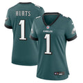 Women's Philadelphia Eagles Jalen Hurts Midnight Green Team Game Jersey
