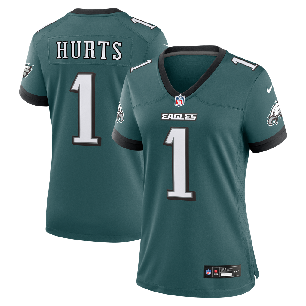 Women's Philadelphia Eagles Jalen Hurts Midnight Green Team Game Jersey