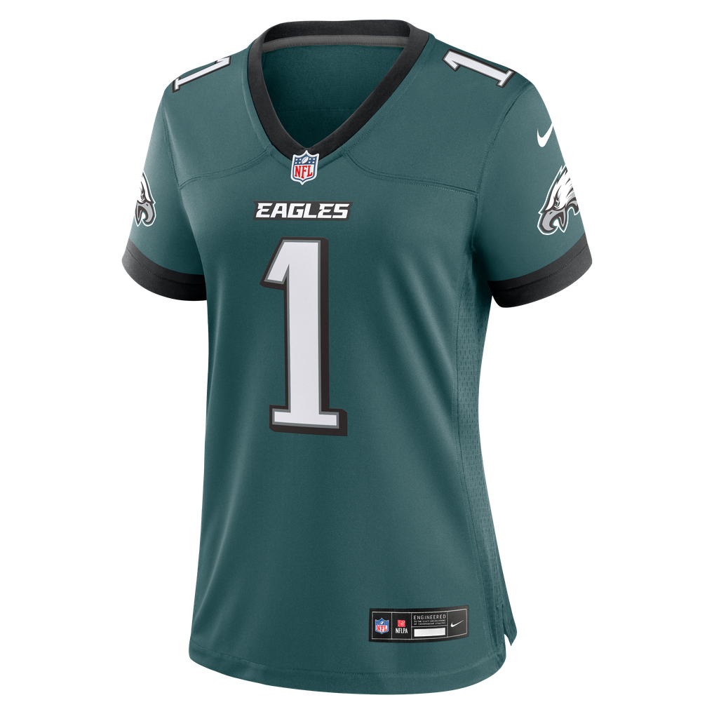 Women's Philadelphia Eagles Jalen Hurts Midnight Green Team Game Jersey