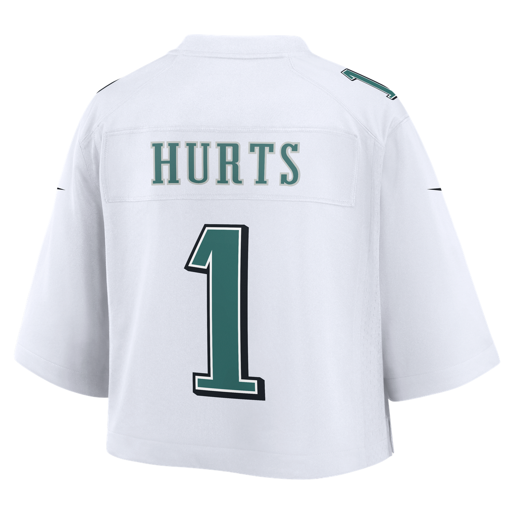 Women's Philadelphia Eagles Jalen Hurts White Cropped Fashion Game Jersey