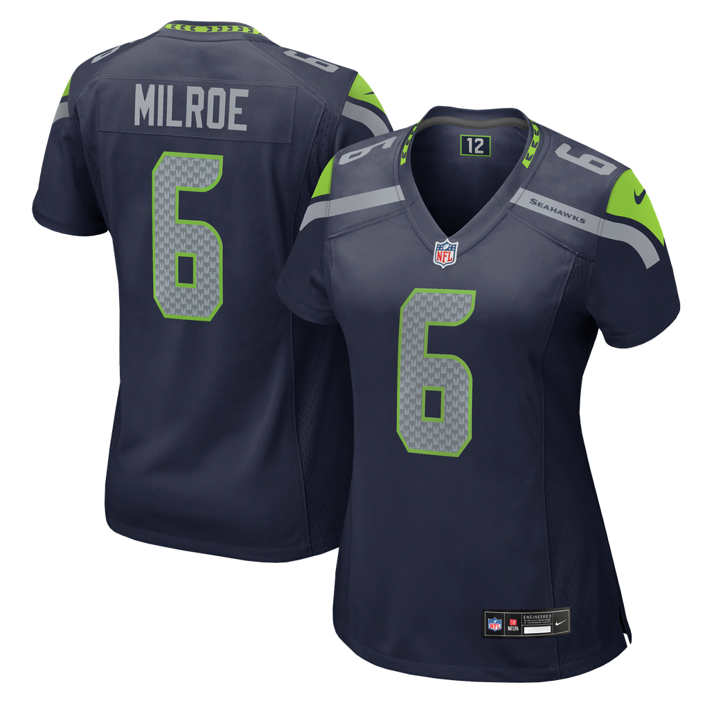 Women's Seattle Seahawks Jalen Milroe College Navy Team Game Jersey