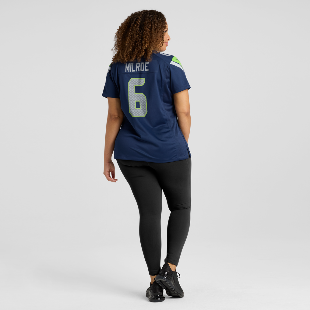 Women's Seattle Seahawks Jalen Milroe College Navy Team Game Jersey
